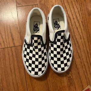 Vans Kids Slip-On Checkerboard Sneakers - Black & White